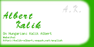 albert kalik business card